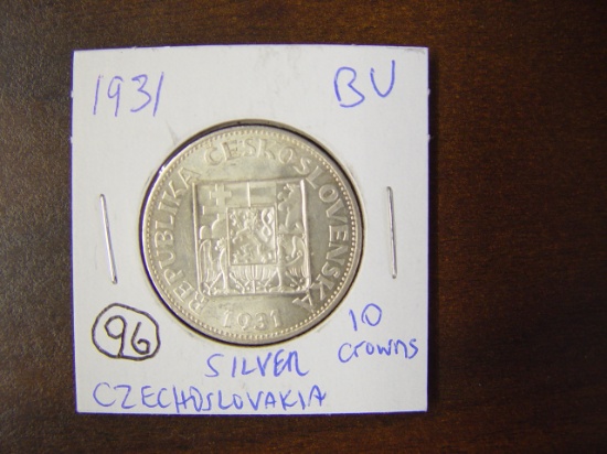 Czechoslovakia 1931 10 Silver Crowns