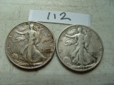 1942-D & 1945-S Walking Liberty Halves