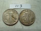 1941-S & 1942 Walking Liberty Halves