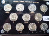 U. S. War Time Nickels: 1942-P & S