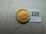 1853 Cornet Head $ 1 Gold Piece