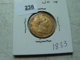 1833  British Gold Sovereign