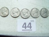 1938-s, 38, 39, 39 & 39, Jefferson Nickels
