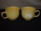 2 large Homer Laughlin yellow soup cups (or mugs) signed