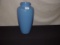 12” H Blue Glazed Zanesville Stoneware Vase Unsigned