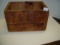 Dove tailed Remington Arms wooden box. Some weakness, 14x9x9