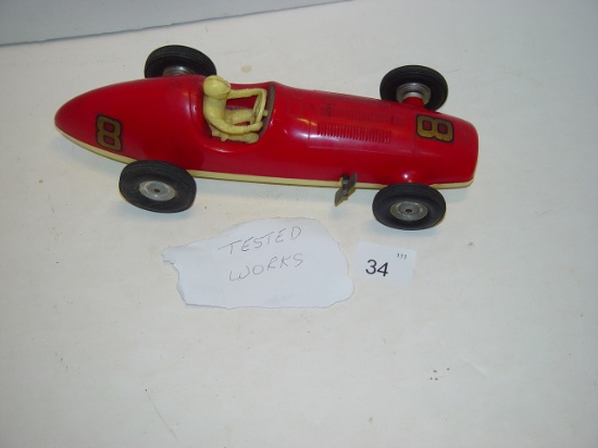 Windup toy car works  MFG by Pagliusoeng. Glendale CA USA  11 inches long