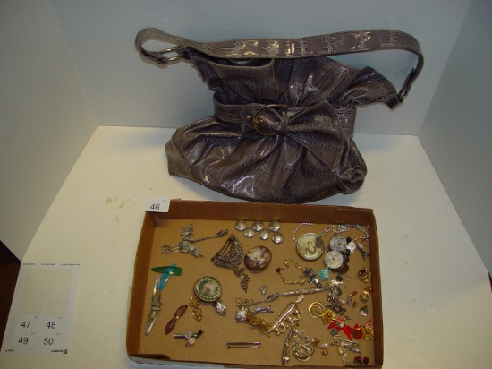 Costume Jewelry lot with purse