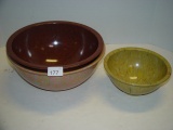 3 Texas Wear bowls, 8”,  & 2 are 11 1/2”