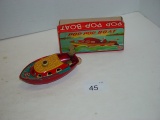 Tin litho Pop Pop Boat  made in Japan in original box