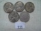 (4) Silver War Nickels: 1945-P, 45-S