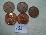 (5) Lincoln Wheat Penny=s, 1925, 26-S