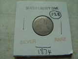 1874 Seated Liberty Dime, Filler