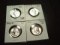 Four BU Washington Quarters: 1955, 1955-D, 1956, 1956-D