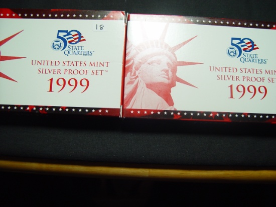 Pair of 1999 Silver Proof Sets-  KEY DATE