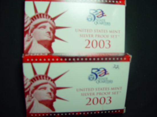 Pair of 2003 Silver Proof Sets