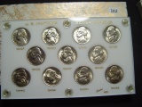 BU Jefferson Silver War Nickel Set in Capital Holder