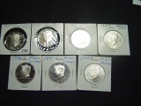 Seven Silver Proof Kennedy Halves: 1992 thru 1998