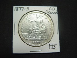 1877-S Trade Dollar   AU, Cleaned