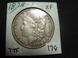 1878 7-Tail Feather Morgan Dollar   XF