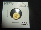 1852 Ty. 1 Gold Dollar   Ex-Jewelry