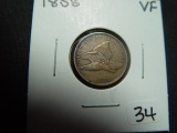 1858 Flying Eagle Cent   VF