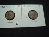 Pair of Fine 1924-D Lincoln Cents   Semi-Key Date