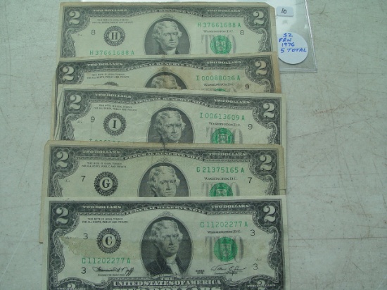 $2 FRN - 5 Total 1976