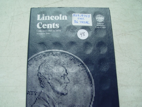 1 Cent Lincoln Album 1959 - 1974 UNC 36 Total