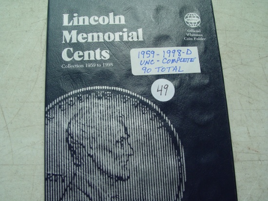 1 Cent Lincoln Album 1959 - 1998 UNC 90 Total