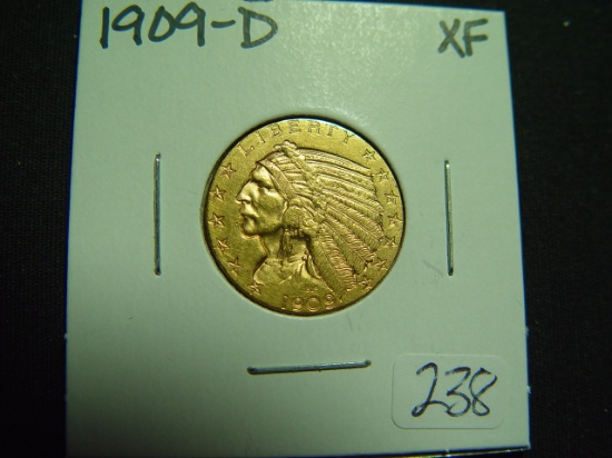1909-D $5 Gold Indian   XF