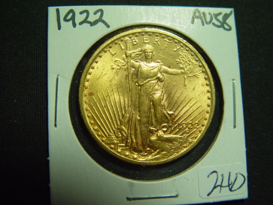 1922 $20 St. Gaudens   AU++
