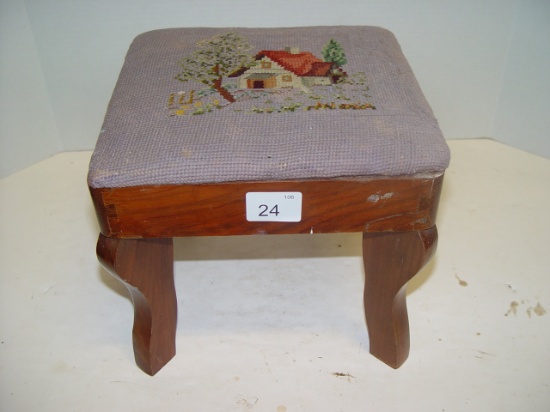 Embroidered foot stool