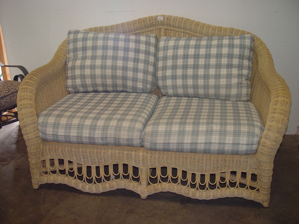 Lot Ethan Allen Wicker Love Seat Proxibid Auctions