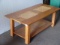 Oak Coffee Table w/wicker inserts 19”H x 4ft L x 2ft W