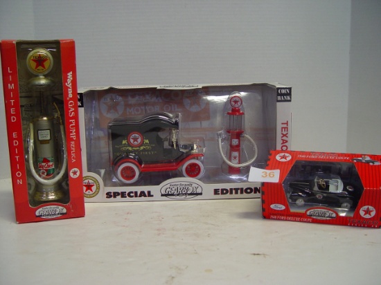 3 Gearbox Collectibles,  Texaco 1912 Ford Model T Delivery Car &