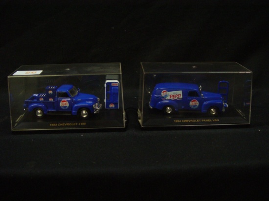 Pair of Road Champs Pepsi Collectible Vehicles