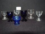7 Eye Wash Cups, 2 Cobalt Blue & 1 Cobalt Blue Wyethe