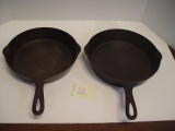 Griswold #7 & Wagner # 8 Cast Iron Pans Wagner handle has been repaired