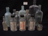 Job Lot of Pharmacy, Dr & other misc. Glass Bottles, Some from Warren IL
