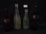 4 Beer Bottles, Fred Miller Brewing Co. McAvoy Brew Co., Edelweiss, & Jung
