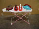 Childs Ironing Board 15.5“T & 4 irons 4.5 to 6.5”L