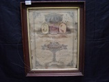 1881 Marriage Certificate in Good Walnut Frame