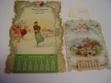 2 Advertising Calendars 1901 Ladies Bazaar, Henry IL & Pierr & Co. Moline, IL