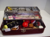 Tackle Box w/a few fishing items 13