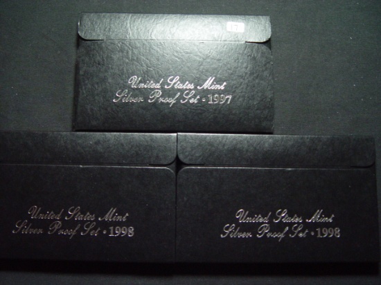 Three Silver Proof Sets: (1) 1997 & (2) 1998