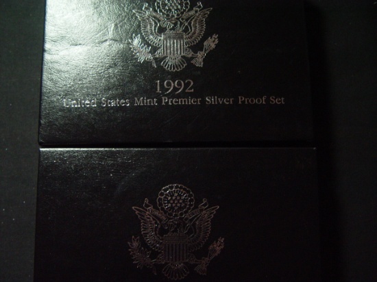 Two 1992 Premier Silver Proof Sets