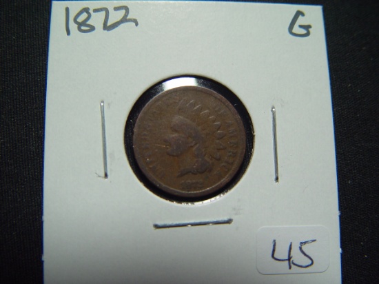 1872 Indian Cent   Good   Semi-key date