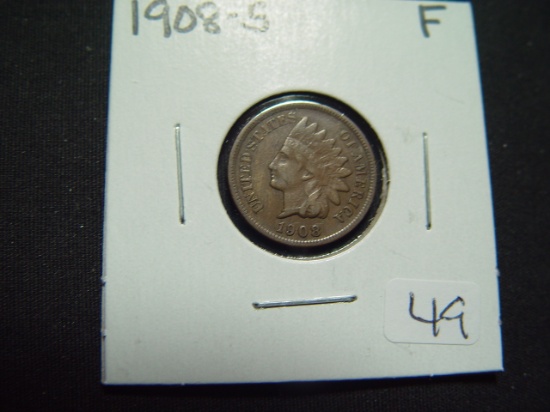 1908-S Indian Cent   Fine   KEY DATE