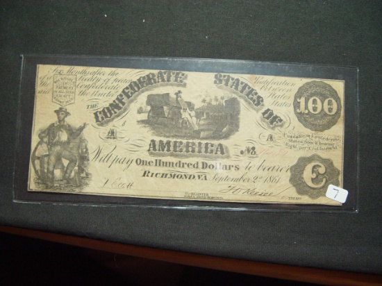 1861 Confederate $100 Note